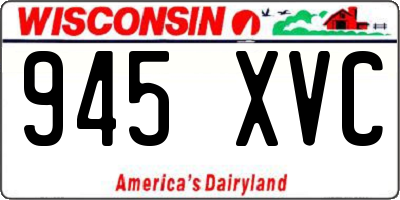 WI license plate 945XVC