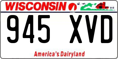 WI license plate 945XVD