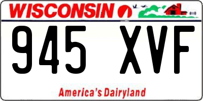 WI license plate 945XVF