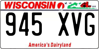 WI license plate 945XVG