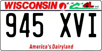 WI license plate 945XVI