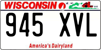 WI license plate 945XVL