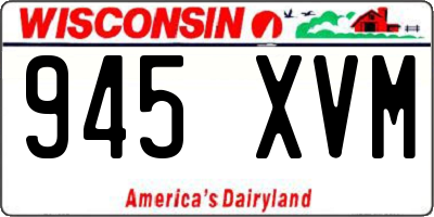 WI license plate 945XVM