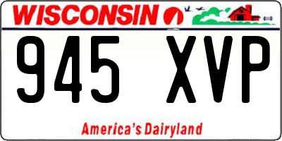WI license plate 945XVP
