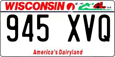 WI license plate 945XVQ