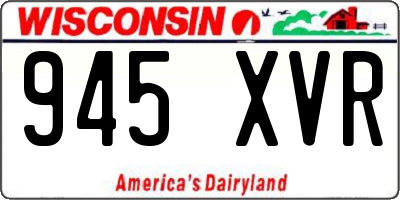 WI license plate 945XVR