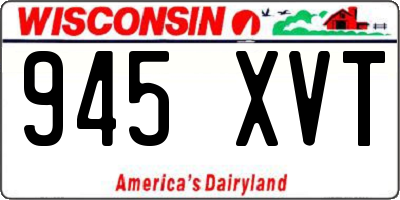 WI license plate 945XVT