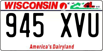 WI license plate 945XVU