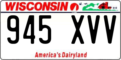WI license plate 945XVV