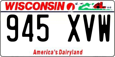 WI license plate 945XVW