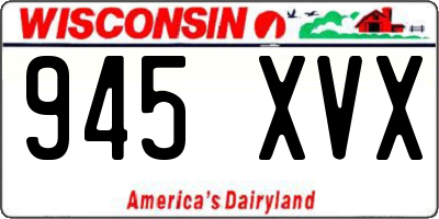 WI license plate 945XVX