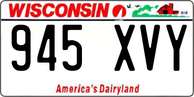 WI license plate 945XVY
