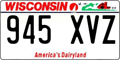 WI license plate 945XVZ