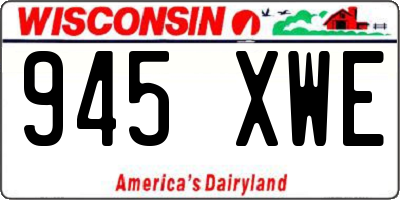 WI license plate 945XWE