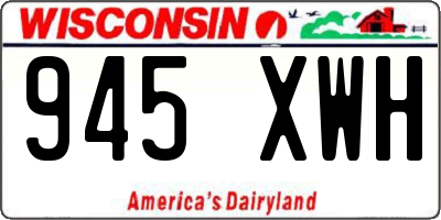 WI license plate 945XWH