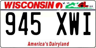 WI license plate 945XWI