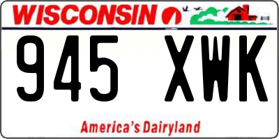 WI license plate 945XWK
