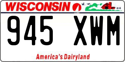WI license plate 945XWM