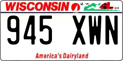 WI license plate 945XWN