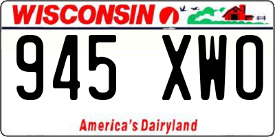 WI license plate 945XWO
