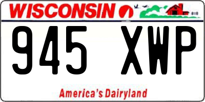 WI license plate 945XWP