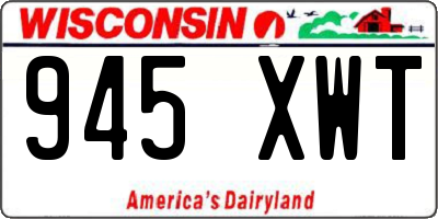 WI license plate 945XWT