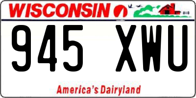 WI license plate 945XWU