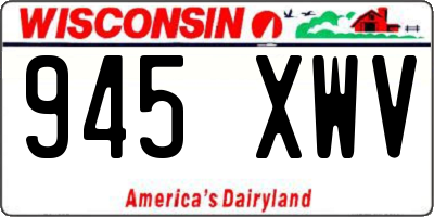 WI license plate 945XWV