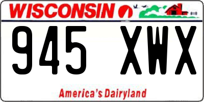WI license plate 945XWX