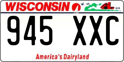 WI license plate 945XXC