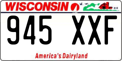 WI license plate 945XXF