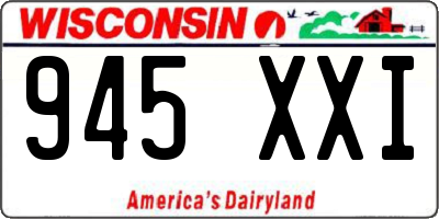 WI license plate 945XXI