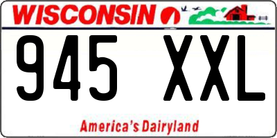 WI license plate 945XXL