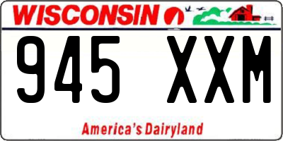 WI license plate 945XXM