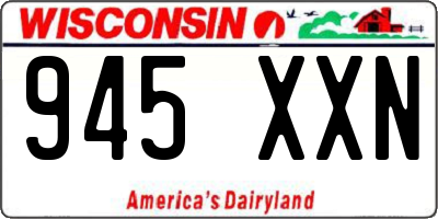 WI license plate 945XXN