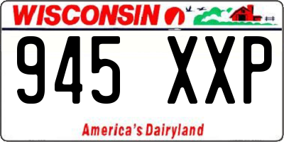 WI license plate 945XXP