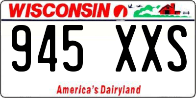 WI license plate 945XXS