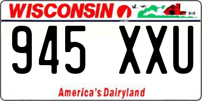 WI license plate 945XXU