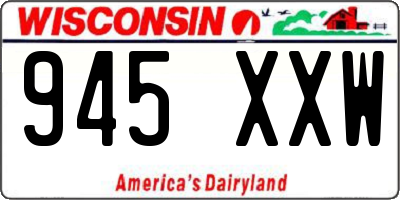 WI license plate 945XXW