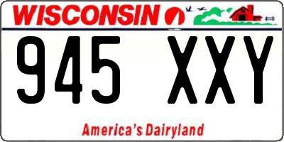 WI license plate 945XXY