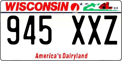 WI license plate 945XXZ