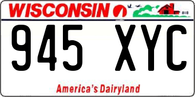 WI license plate 945XYC