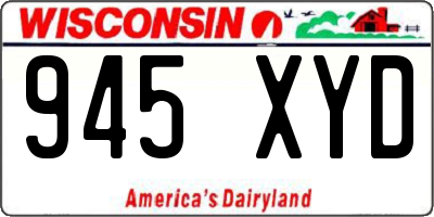 WI license plate 945XYD