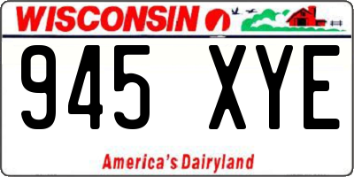WI license plate 945XYE