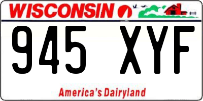 WI license plate 945XYF