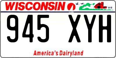 WI license plate 945XYH