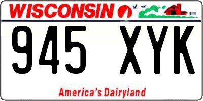 WI license plate 945XYK