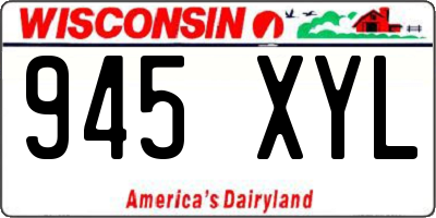 WI license plate 945XYL