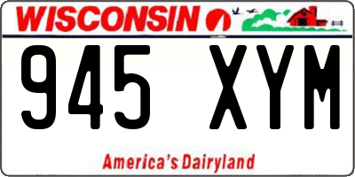 WI license plate 945XYM