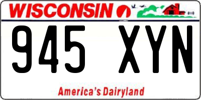 WI license plate 945XYN